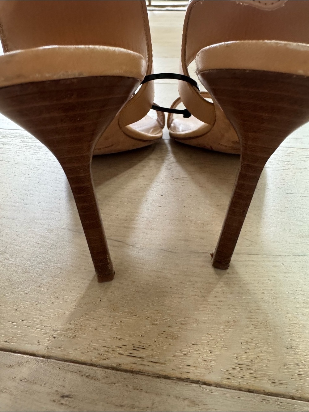 Manolo Blahnik Beige Loyal Calf Dune Heels Sandals 40 - Picture 3 of 5